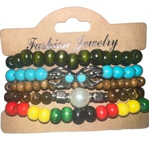 NEW 5 Piece Stackable Beaded Bracelet Set